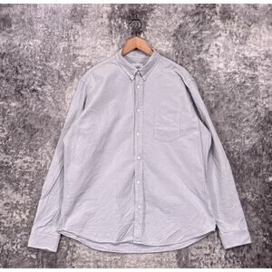 Steven Alan Shirt XXL Mens Gray Oxford Single Pocket Long Sleeve Button Down